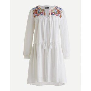 J.Crew Women's Cotton Poplin Tunic Dress Embroidery White Size XS AP173